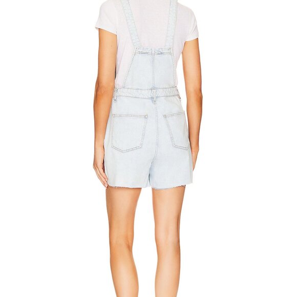 WeWoreWhat Slit Indigo Overall Short, Super Light Wash - NWT, Size S - Picture 3 of 16